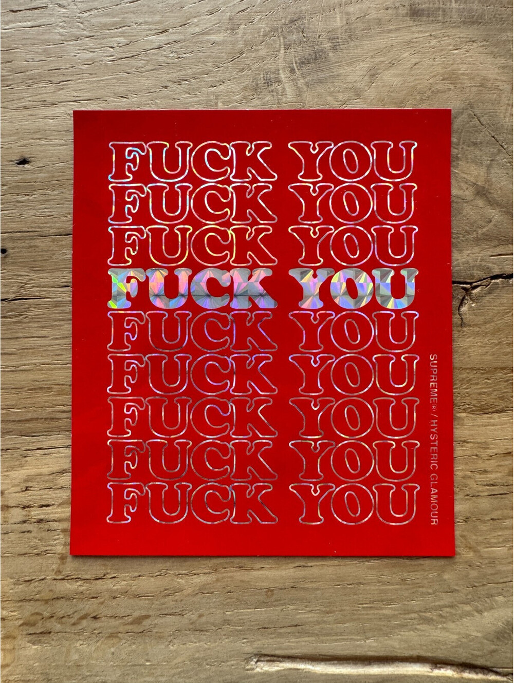Supreme NYC Sticker Fu*k-You  (100% Authentic) Box Logo